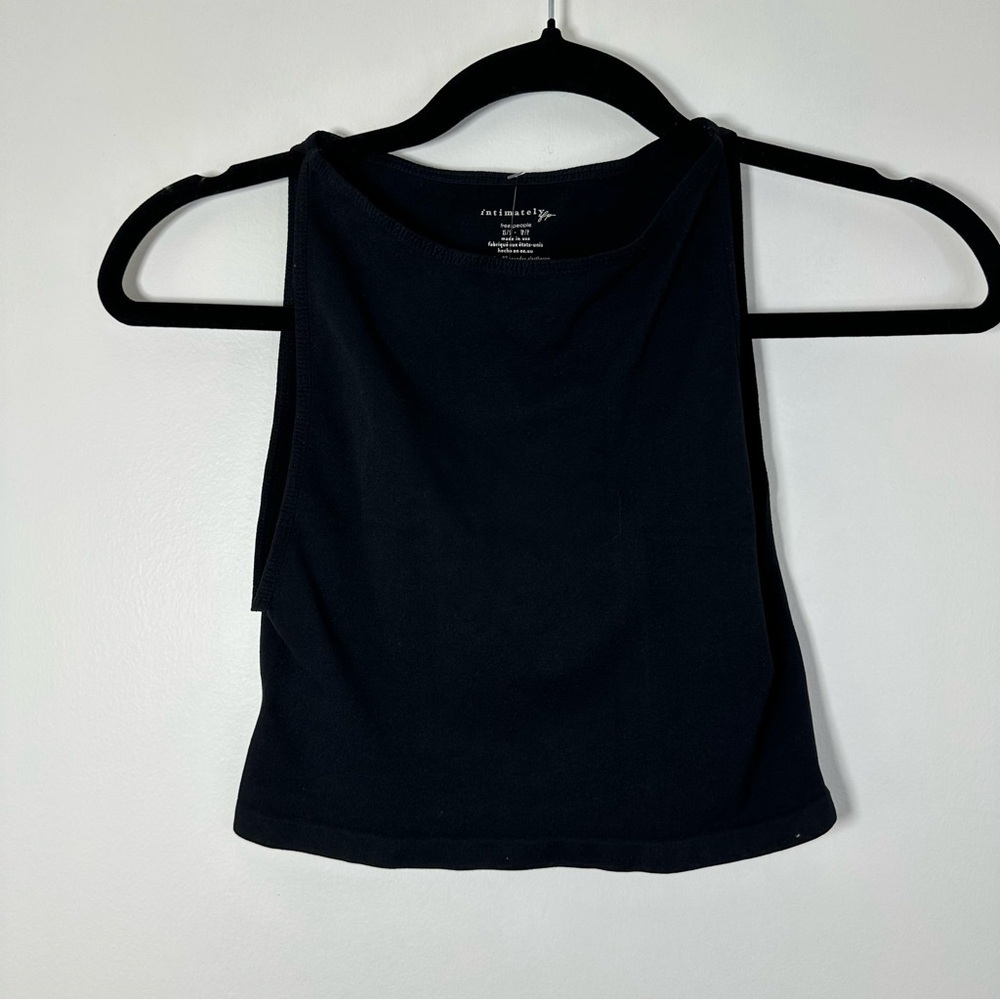 Free People Intimately Women’s Black Cropped Tank Low Sides Size XS/S